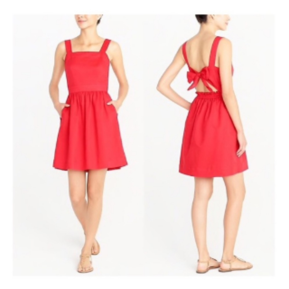 JCrew Factory Apron Bow Back Dress